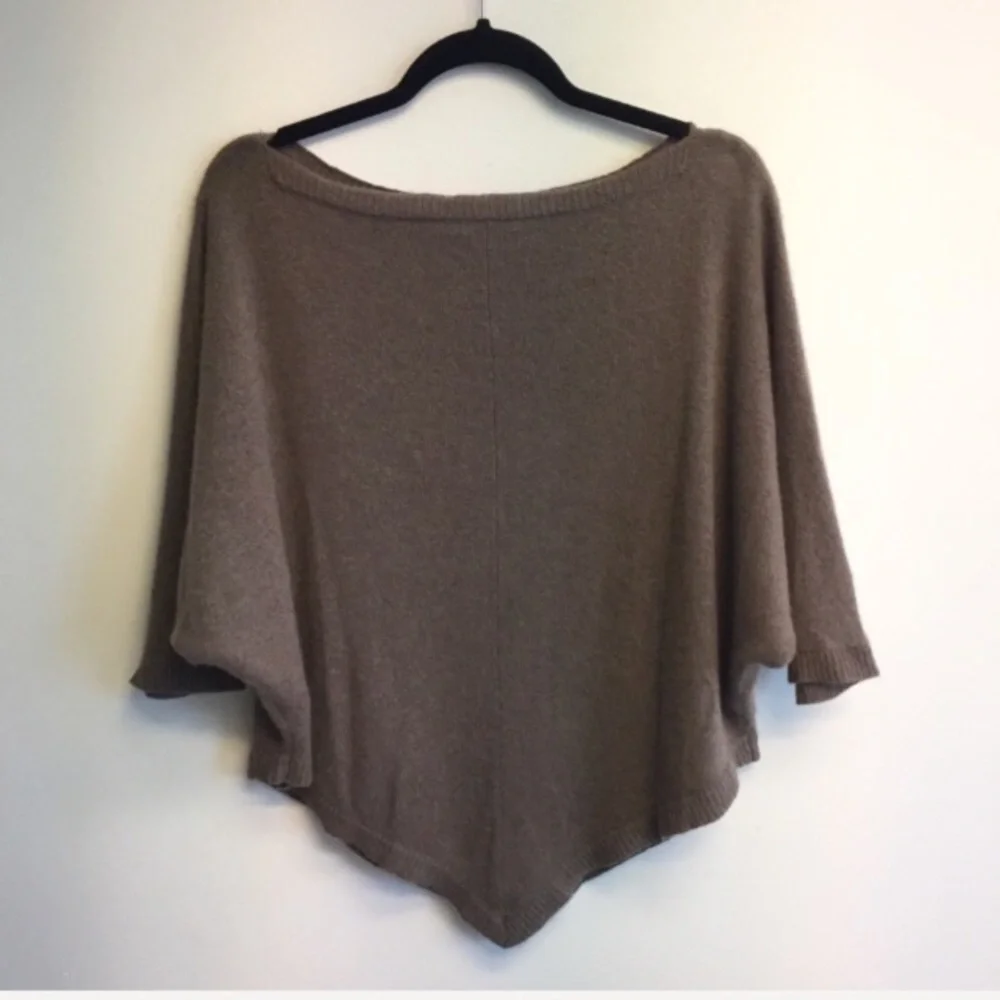 360 CASHMERE Brown Boat Neck Pullover Poncho Sweater Light Brown S - Picture 5 of 8